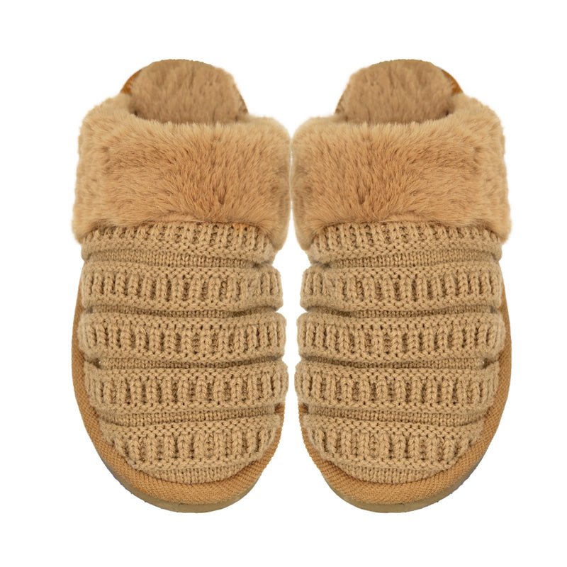 Rib Pattern Knitted C.C Slippers SPE020A