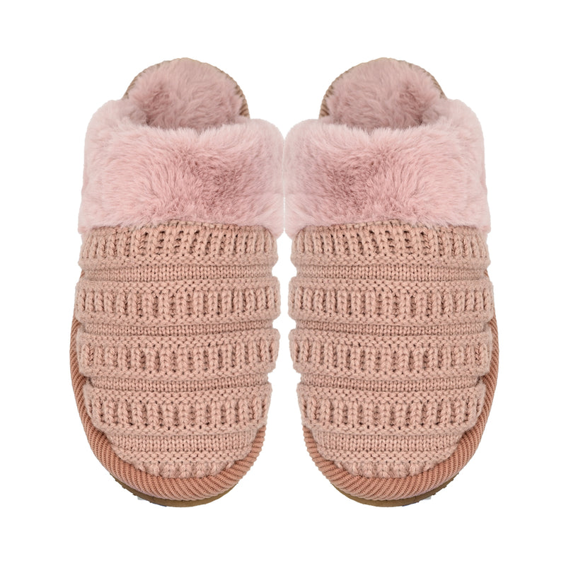 Rib Pattern Knitted C.C Slippers SPE020A