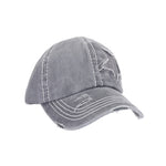 Distressed High Pony Cap with Glitter Star BT14