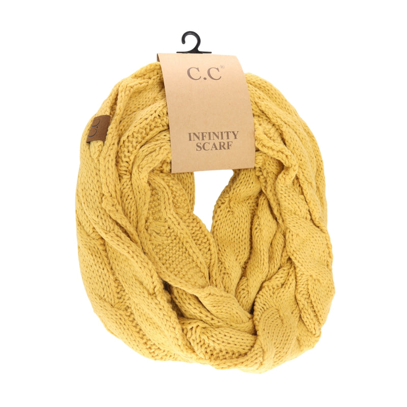 Solid Cable Knit CC Infinity Scarf SF800