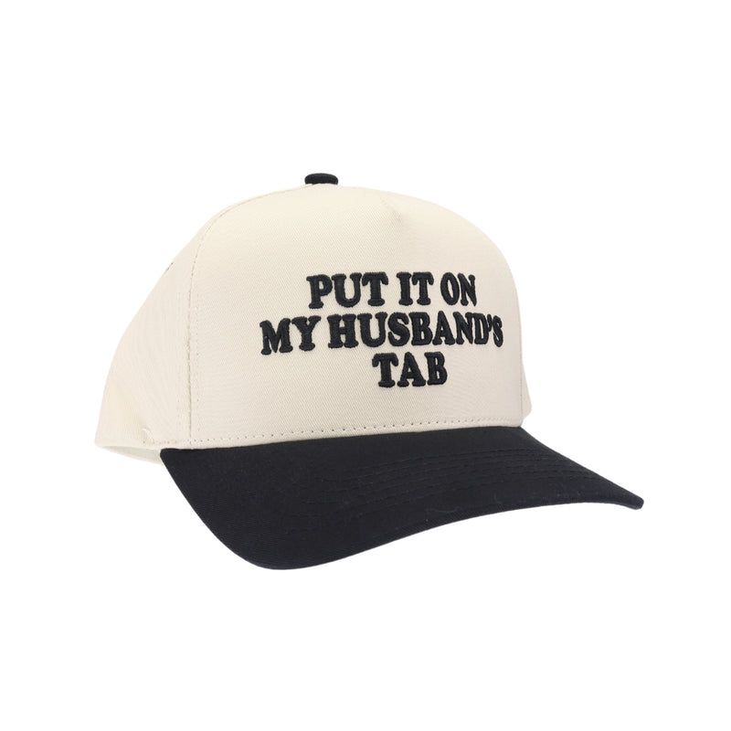 Put It On My Husband's Tab Puff Embroidered C.C Trucker Hat TCM0050