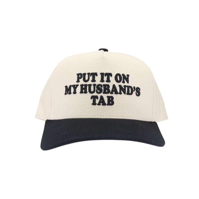 Put It On My Husband's Tab Puff Embroidered C.C Trucker Hat TCM0050