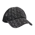 Eyelet Embroidered Criss Cross High Pony C.C Ball Cap BT1011