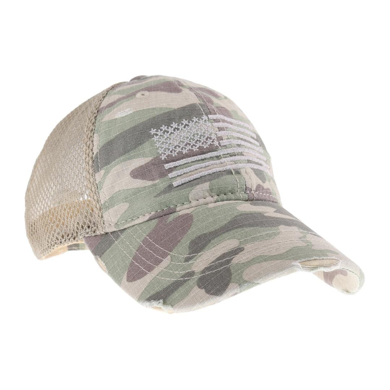 Camo baseball hat with american flag online