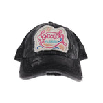 Embroidered Beach Please Patch C.C High Pony Criss Cross Ball Cap BT1005