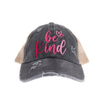 Embroidered Be Kind Patch C.C High Pony Criss Cross Ball Cap BT1007