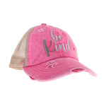 Embroidered Be Kind Patch C.C High Pony Criss Cross Ball Cap BT1007