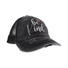 Embroidered Be Kind Patch C.C High Pony Criss Cross Ball Cap BT1007