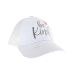Embroidered Be Kind Patch C.C High Pony Criss Cross Ball Cap BT1007