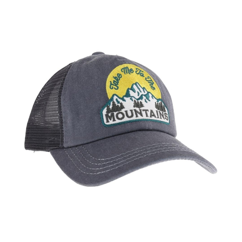 Embroidered Take Me To The Mountains Patch C.C High Pony Criss Cross Ball Cap MBT7003