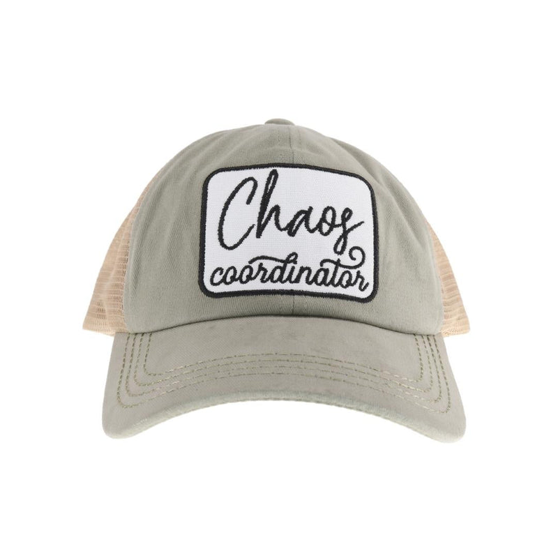 Embroidered Chaos Coordinator Patch C.C High Pony Criss Cross Ball Cap MBT7010