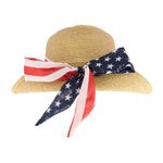 USA Print Ribbon Trim Wide Brim C.C Sun Hat STH21