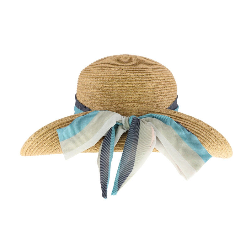 Multi Colored Ribbon Trim Rolled C.C Sun Hat STH12