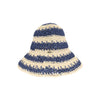 Broad Striped Paper Straw Hand Crochet C.C Bucket Hat ST4245