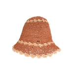 Scalloped Edge Paper Straw Hand Crochet C.C Bucket Hat ST4257