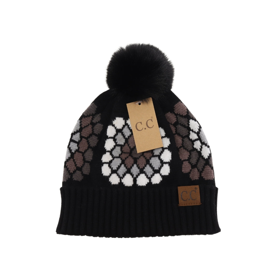 Flower Pattern Pom C.C Beanie HAT7396 – ccbeanie.com Flower Pattern Pom C.C Beanie HAT7396 – ccbeanie.com