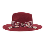Aztec Trim Band Vegan Fabric C.C Panama Hat WF10