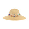 Colorful Bead Trim Wide Brim C.C Sun Hat STH0025