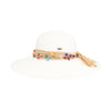 Colorful Bead Trim Wide Brim C.C Sun Hat STH0025