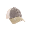 Tri-Color Stone Washed Cross Criss Cross High Pony C.C Ball Cap BT781