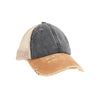 Tri-Color Stone Washed Cross Criss Cross High Pony C.C Ball Cap BT781