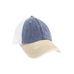 Tri-Color Stone Washed Cross Criss Cross High Pony C.C Ball Cap BT781