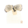 BABY Solid Ribbed Faux Fur Double Pom C.C Beanie BABY43POMPOM