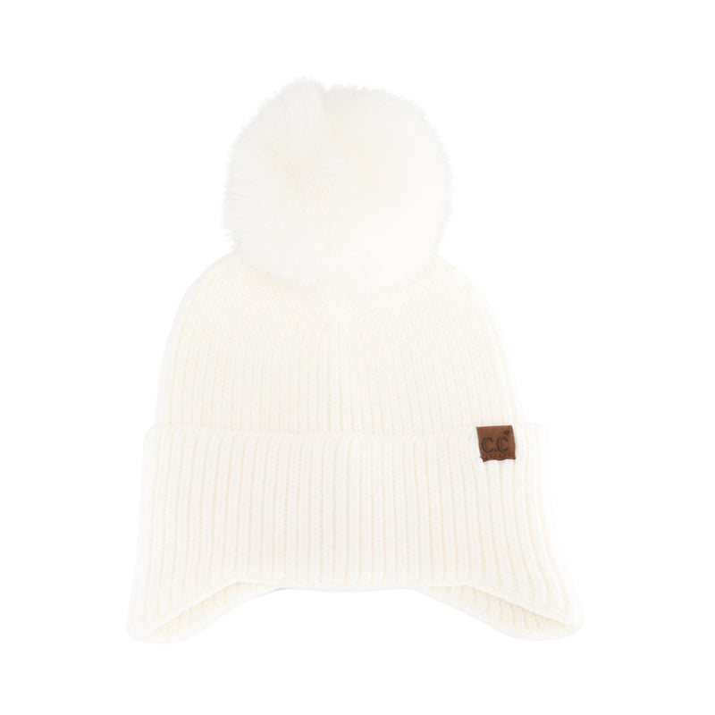 Earflap C.C Faux Fur Pom Beanie HTC0078