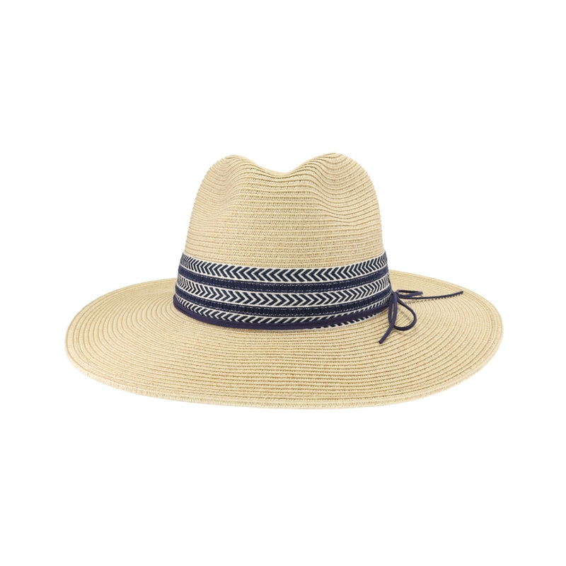 Chevron Band C.C Panama Sun Hat PNC0003