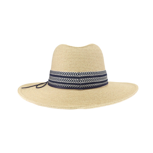 Chevron Band C.C Panama Sun Hat PNC0003