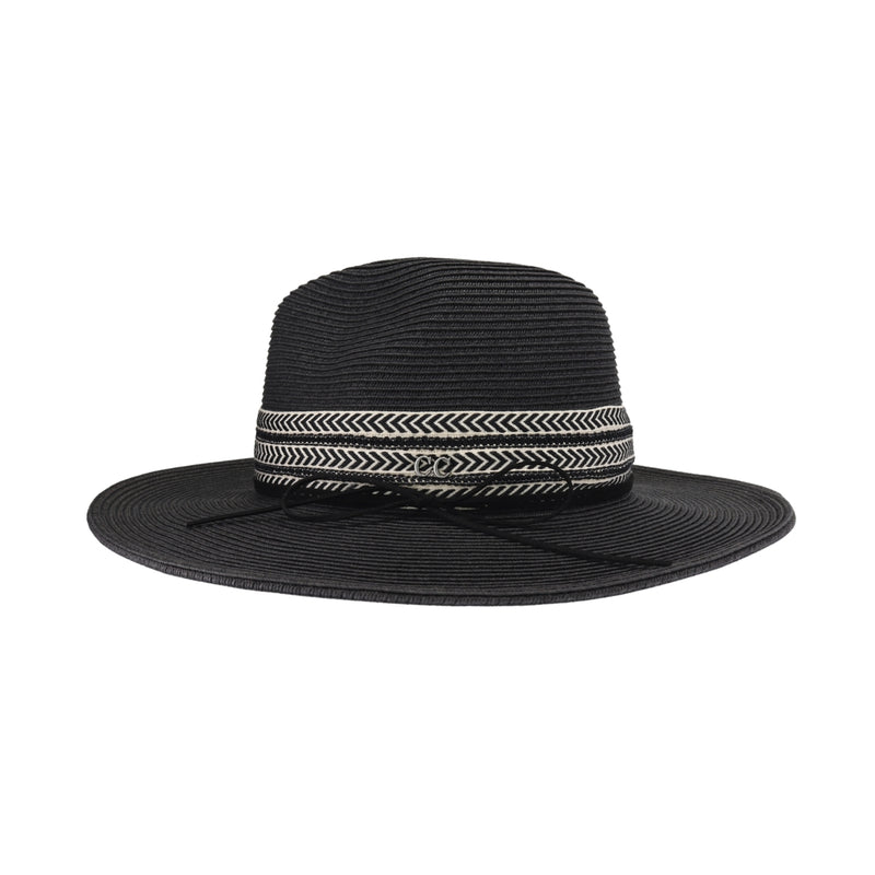 Chevron Band C.C Panama Sun Hat PNC0003