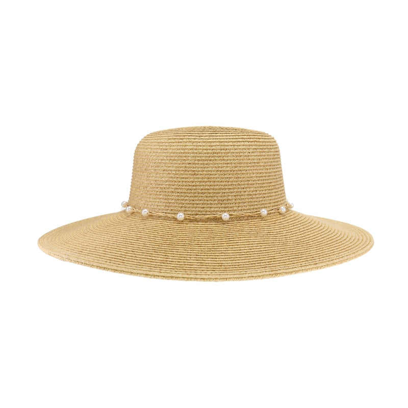 Pearl Banded Wide Brim C.C Sunhat STH0036