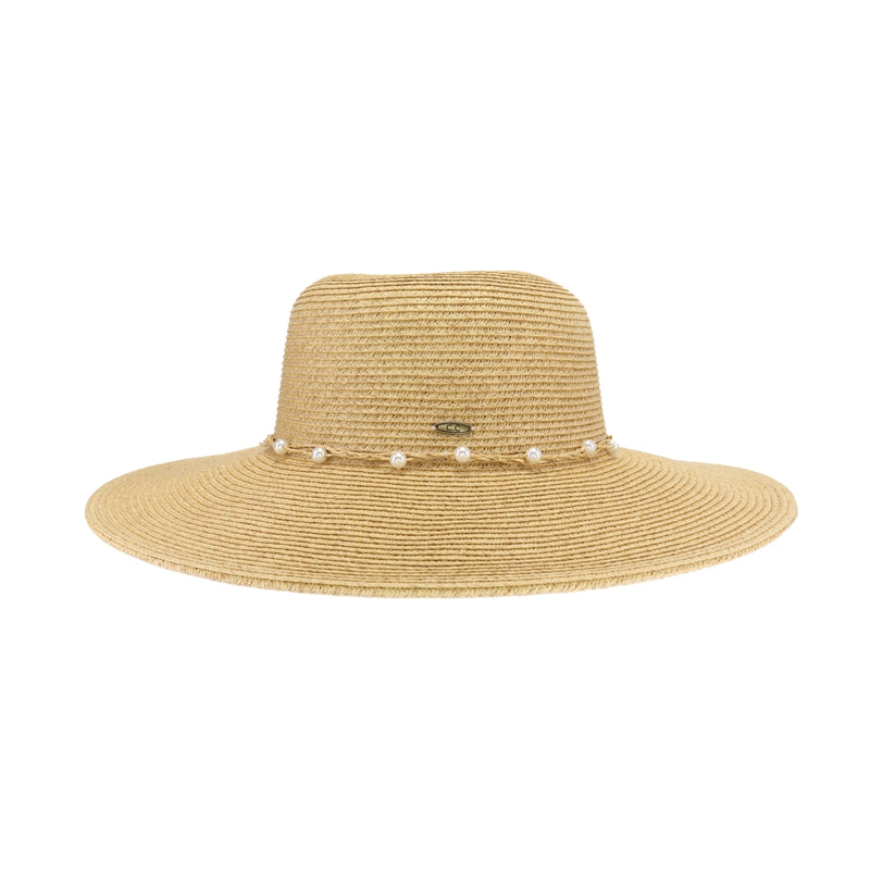 Pearl Banded Wide Brim C.C Sunhat STH0036