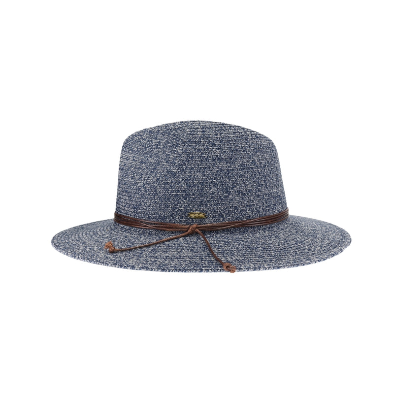 Two-tone Leather Cord C.C Panama Hat PNH0044