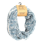 Fuzzy Lined Popcorn Knit CC Infinity Scarf INF1825