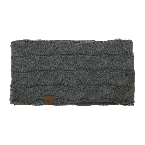 Fuzzy Lined Solid Cable Knit CC Infinity Scarf SF25