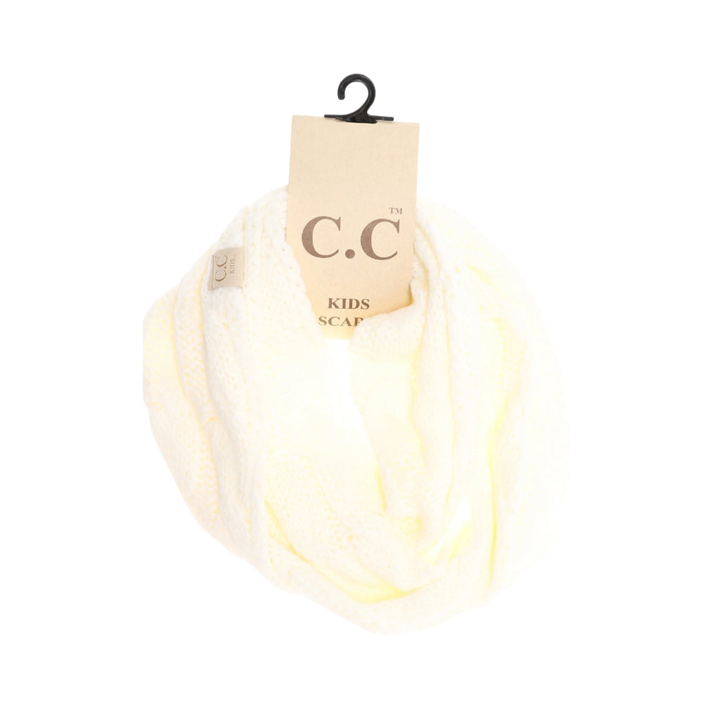 KIDS Solid Cable Knit CC Infinity Scarf SF800KIDS – ccbeanie.com