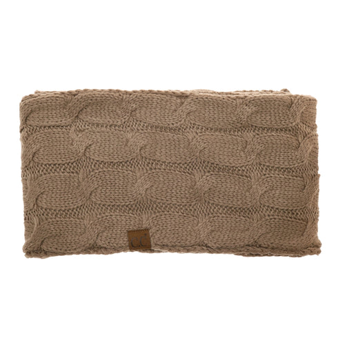 Fuzzy Lined Solid Cable Knit CC Infinity Scarf SF25
