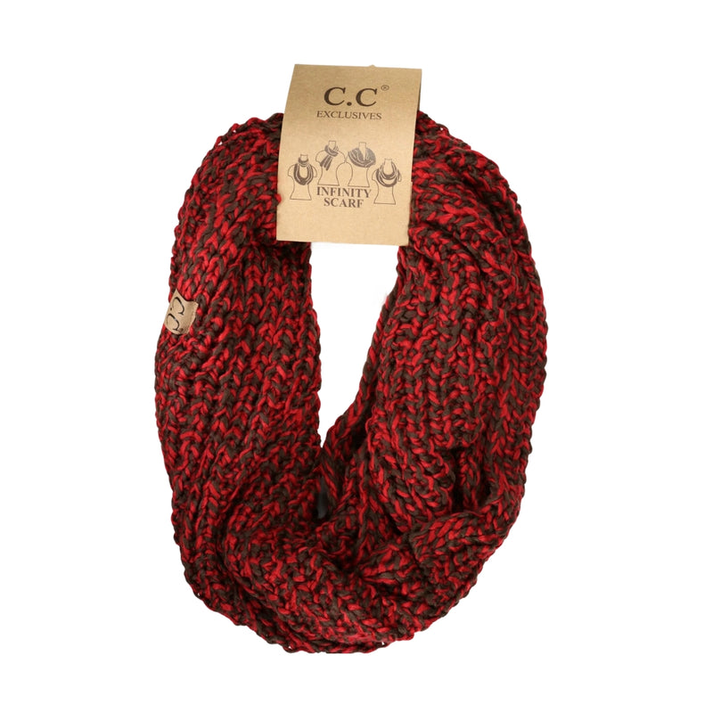 Two-Tone Thick Knit CC Infinity Scarf INF123