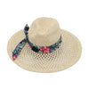 Tropical Floral Print Band Trim Panama Hat ST906