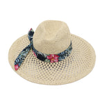 Tropical Floral Print Band Trim Panama Hat ST906