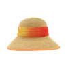 Natural Paper Brim Hat with Ombre Chiffon Sash ST812