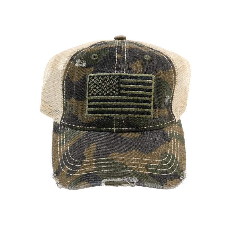 USA Flag Camouflage Mesh Back Classic CC Ball Cap BA915