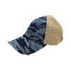 Washed Camouflage Stretch Mesh High Pony CC Ball Cap BT787