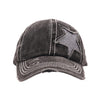 Distressed High Pony Cap with Glitter Star BT14
