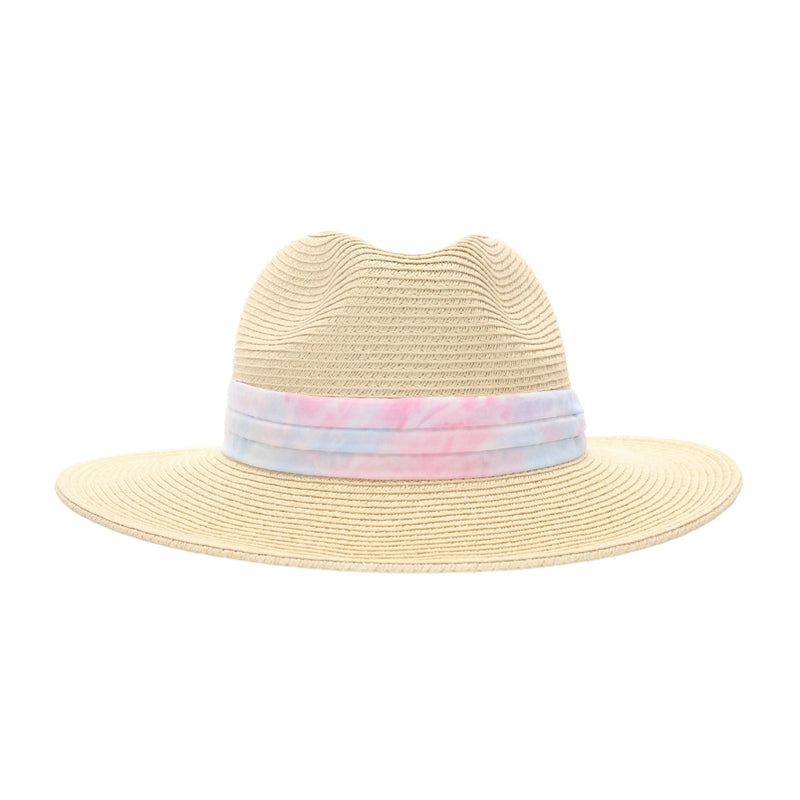 Tie Dye Band Straw Panama Hat ST850