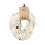 Metallic Cable Knit CC Infinity Scarf SF800MET