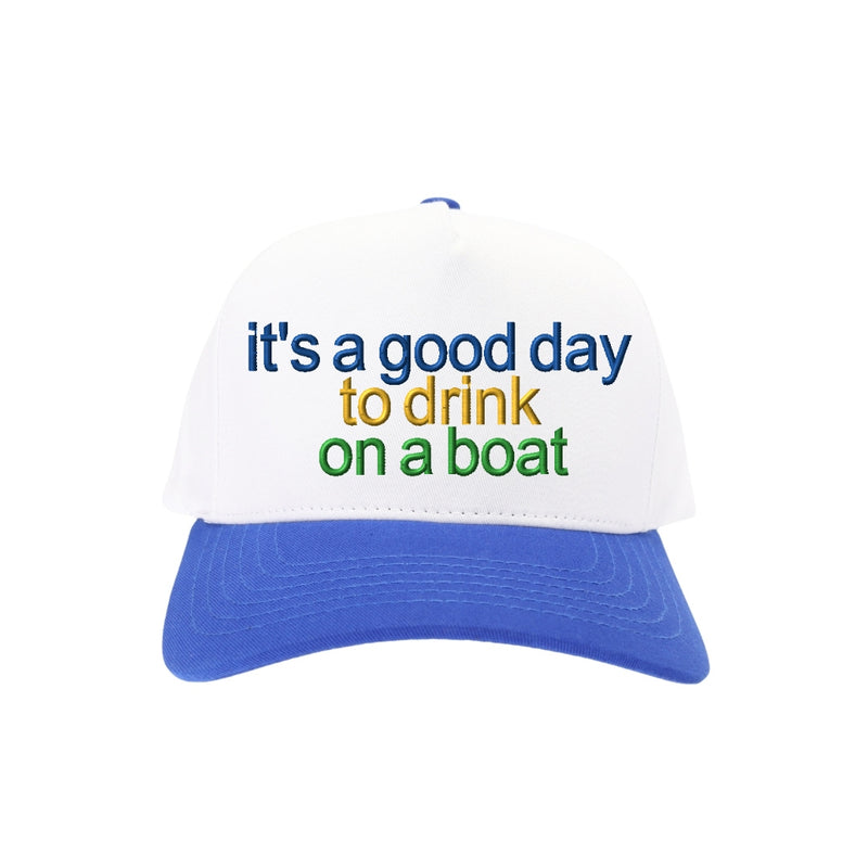 Drink on a Boat C.C Embroidered Trucker Hat TCM0005