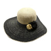 Big Colored Brim Straw Hat with Pom Accent ST2020