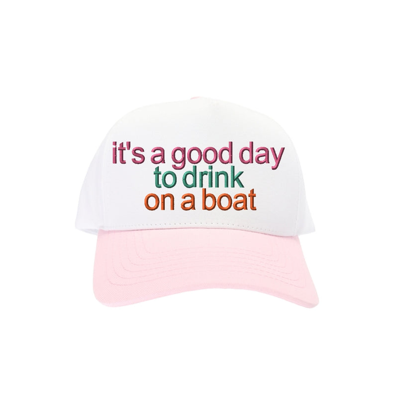 Drink on a Boat C.C Embroidered Trucker Hat TCM0005